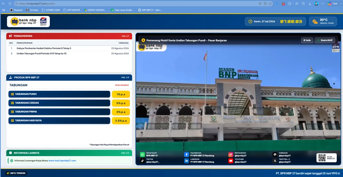 Website Display Informasi Bank